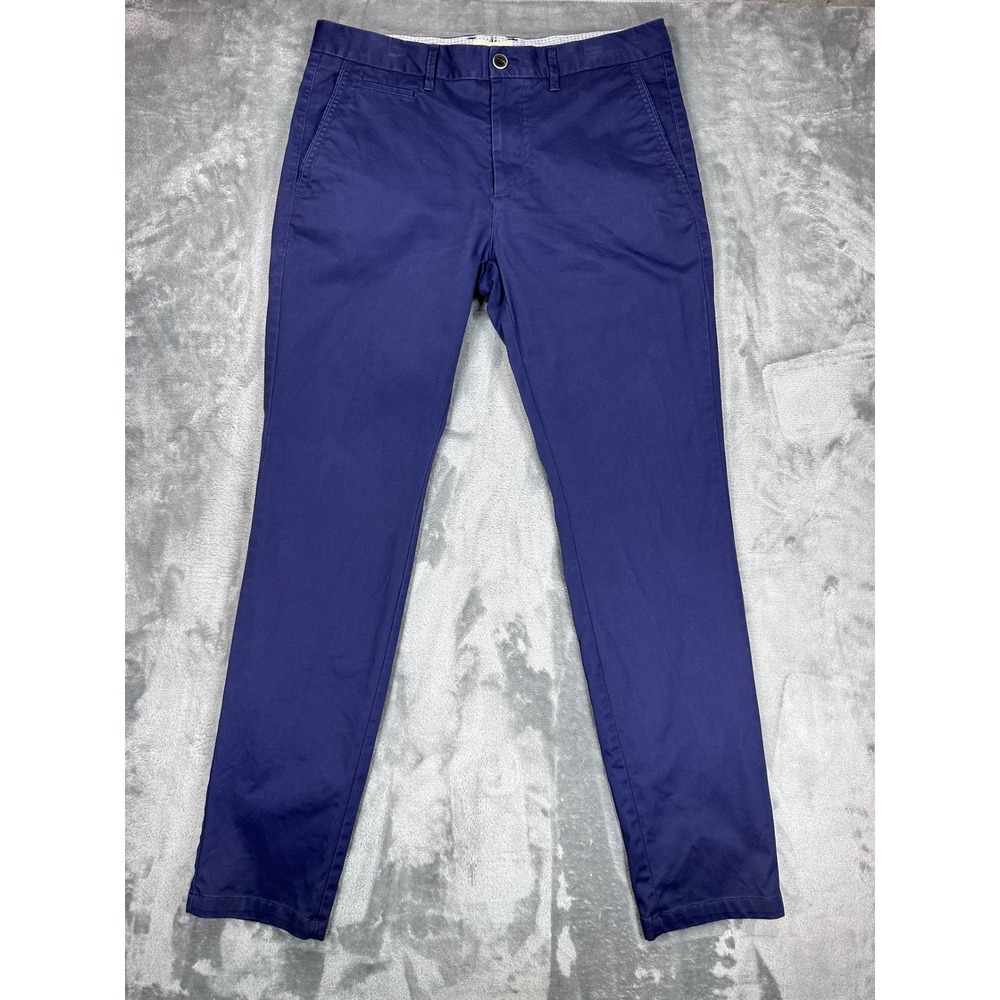Perk Feel Good Chinos Mens 33x32 Navy Blue Slim Fit Stretch Cotton Pants